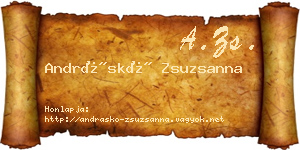 Andráskó Zsuzsanna névjegykártya