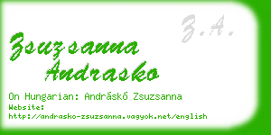 zsuzsanna andrasko business card